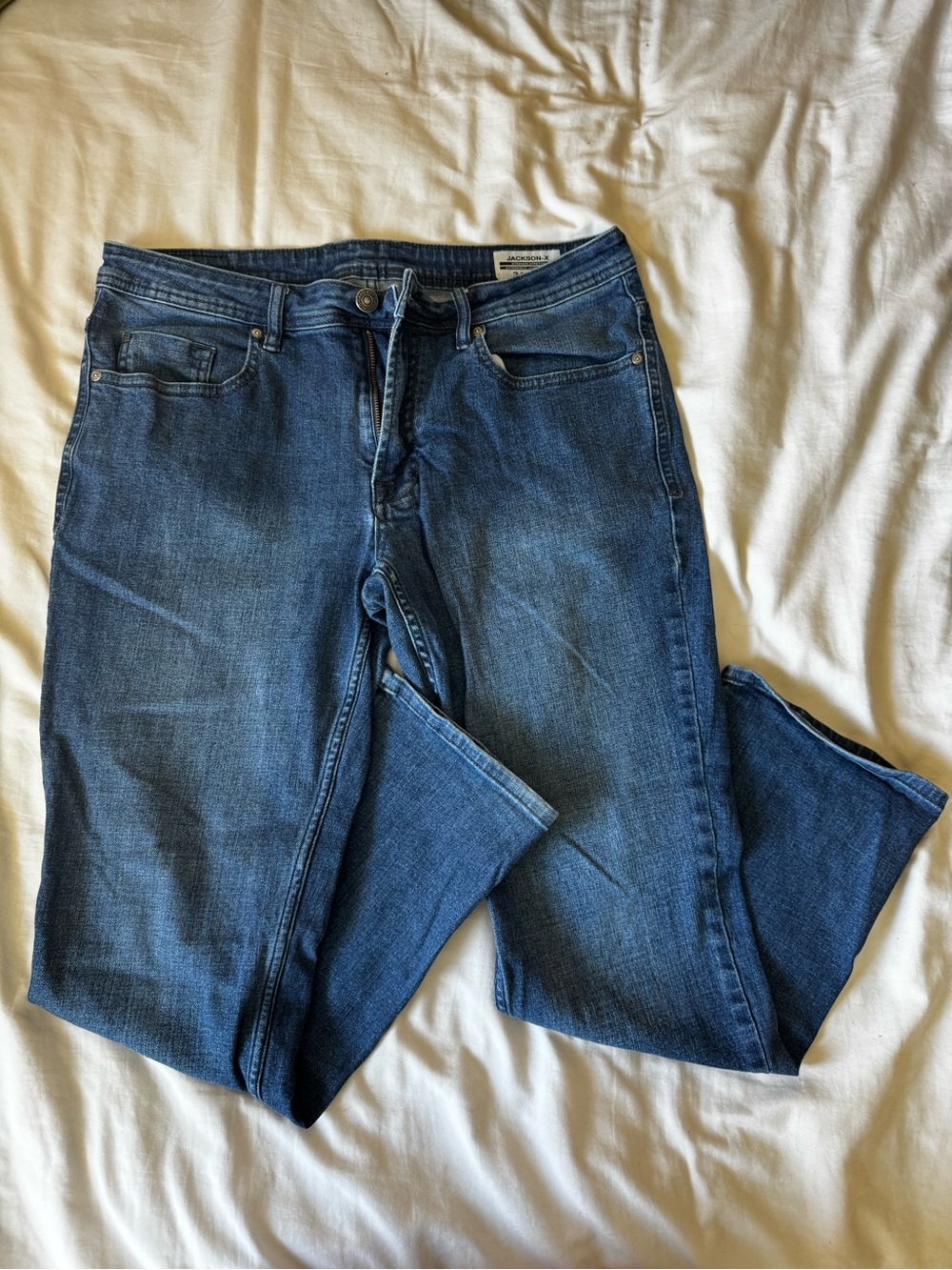 JACKSON Straight Stretch Blue Denim Jeans